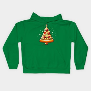 Pizza Slice Christmas Tree Kids Hoodie